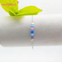 Горячо! 1 шт Синтетический 4 мм опал браслет из бисера с 925 серебряными 5 опаловыми бусинами много стилей на выбор для подарка