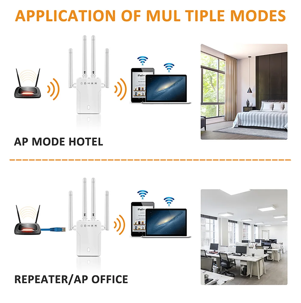 TISHRIC 2.4G Wifi Tầm Xa Repeater 300M Wifi Khuếch Đại Tín Hiệu Wifi Tăng Áp Router Không Dây Mở Rộng Sóng Wi-fi Router 4g wifi router