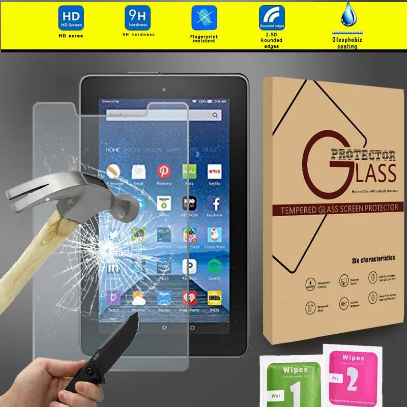 KK& LL для Amazon Fire 7(5th/7th/9th поколения, Releas-Tablet Закаленное стекло Защитная пленка 9H - Цвет: Clear