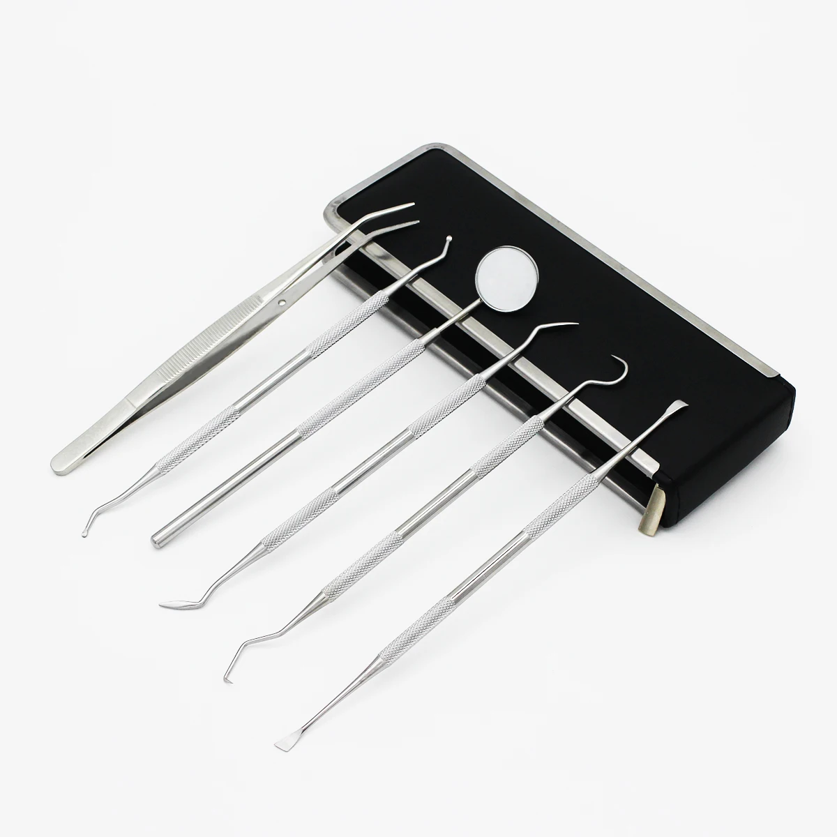 

Dental Tools Smile Dent Pro Kit, Stainless Steel Dental Scaler, Mouth Mirror, Tarter Scraper, Tooth Pick, Tweezers, Plaque