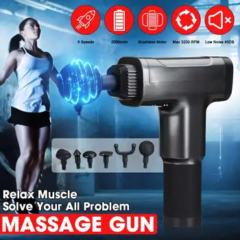 

4200r/min 6 Heads Electric Muscle Booster Massage Guns Vibration Percussion Massager Body Therapy Deep Tissue Relaxation