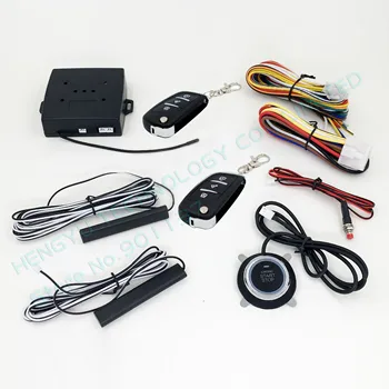 

PKE car alarm system with ignition start stop feature remote engine start stop auto central lock keyless go HY-904 RM5T no siren