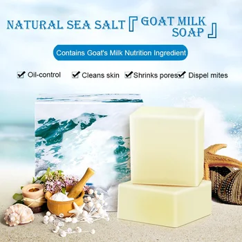 

100g Sea Salt Soap Removal Pimple Pores Acne Treatment Cleaner Moisturizing Milk Face Wash Soap Base Skin Care