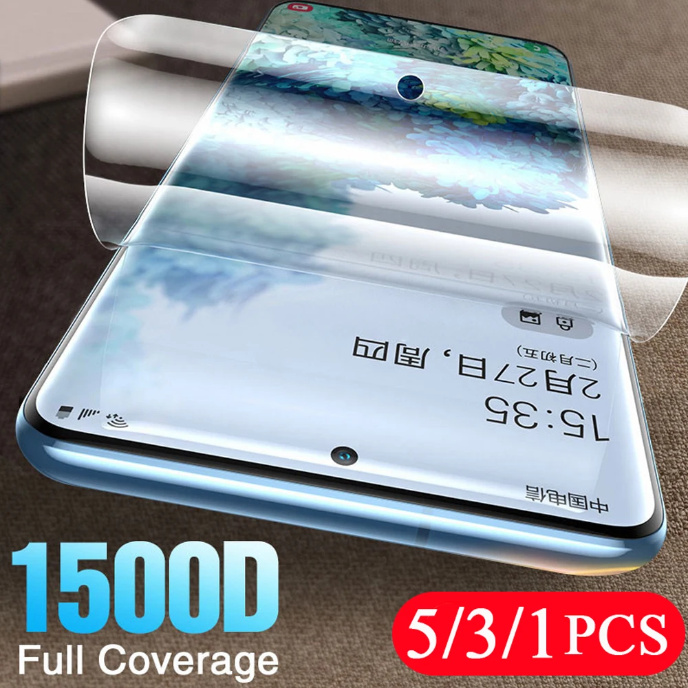 

5/3/1Pcs soft full cover for samsung galaxy S7 S8 S9 S10 lite plus S10E S20 ultra edge screen protector hydrogel film Not Glass