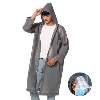 

1pc Disposable Raincoat Rain Coat Waterproof Hooded Cover Rainwear Dustproof with Face Cover Household Merchandises TB Sale