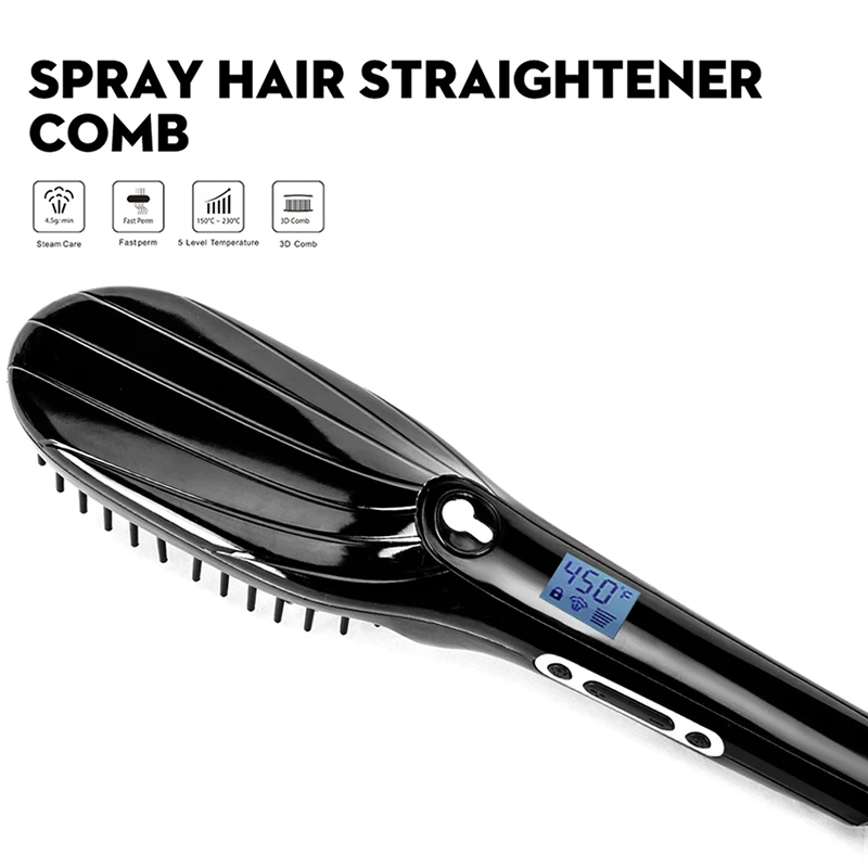 

Steam Hair Straightener Brush Professional Hair Flat Iron Fast Heat Ceramic Hair Styling Tools No Hurt Hair Straightening Comb