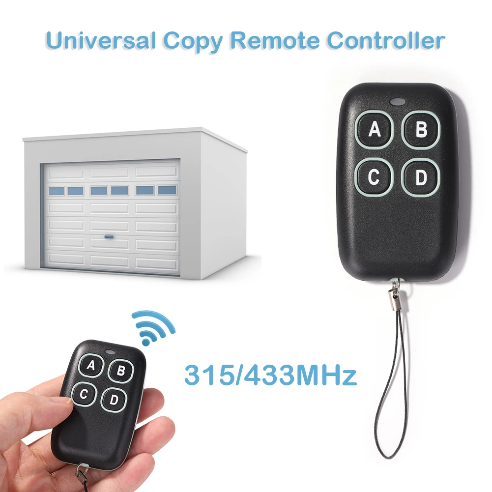 315/433MHz Universal Wireless 4 Keys Door Gate Copy Remote Control Cloning Duplicator Remote