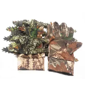 

3D maple leaf Camouflage Hunting Gloves Men Military Outdoor Hiding Hunting Gloves Woodland Hunting Gloves