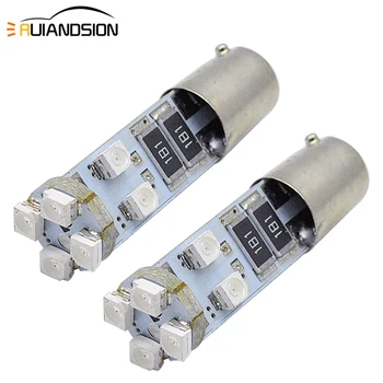 

2pcs 12V 8-SMD 2835 BA9S T4W BAX9S H6W H21W BAY9S Canbus LED Bulbs Yellow for Side marker Back Up Reversing car Lights LED 2.4W