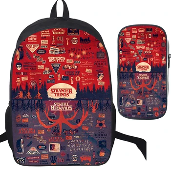

2pcs/set Stranger Things 3 Backpack Children Boys Girls Back to School Gift Laptop Backpack Teens Schoolbag Backpack+pencil Case
