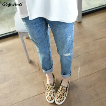 

Trousers Women 2020 New Fashion Korean Style Ankle-length Zipper Fly Womens High Waist Jeans Casual Females Hot Sale Plus Size