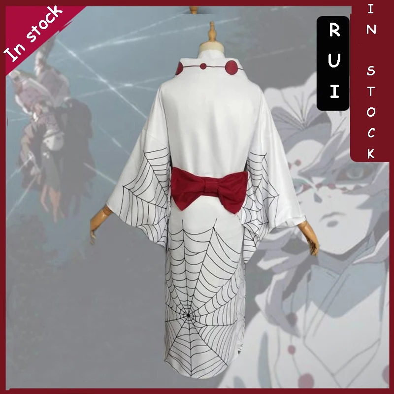 Аниме Comic Demon Slayer Kimetsu no Yaiba Косплей костюмы Rui костюмы для праздника костюмы Униформа Хэллоуин лезвие демона белое кимоно