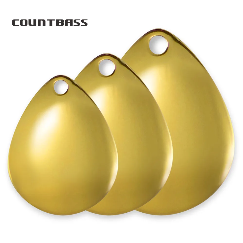 COUNTBASS 50pcs Size 0-4 Gola Plated Steel Colorado Spinner Blades Smooth Finish For Spinnerbaits Fishing Lure Making Parts | Спорт и
