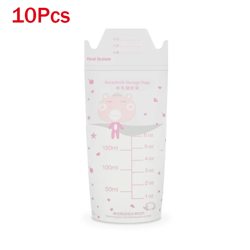 Pink 10 шт. 150 мл контейнер для заморозки молока сумки детские Bresat емкость для хранения молока безопасный, не содержит БФА младенческой матери молока переноски для кормления CL5687 - Цвет: Pink