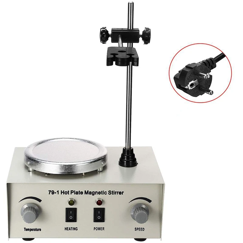 

Lab Heating Dual Control Mixer 79-1 220V 250W 1000Ml Hot Plate Magnetic Stirrer No Noise/Vibration Fuses Protection(EU Plug)