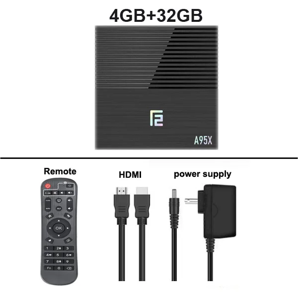 4GB 32GB Android 9,0 ТВ приставка A95X F2 4 ГБ 32 ГБ 64 Гб Amlogic S905X2 Поддержка 2,4G 5G Wifi 1080p 4K 60fps Google плеер Netflix Youtube медиа - Цвет: 4GB 32GB