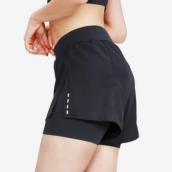 

Sports Shorts Women's 2 in 1 Running Leggings Elasitc Fitness Gym Shorts Yoga Quick Dry Workout Jogging Shorts For Ladies Thin