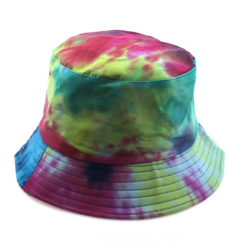 Tie Dye Двусторонняя модная Рыбацкая шляпа хлопок для пеших прогулок Рыбалка Кепка художника - Цвет: 1