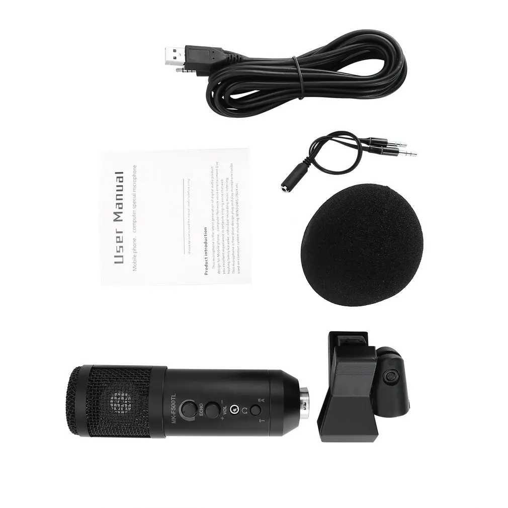 

MK-F500TL Condenser Sound Podcast Studi Microphone For Mobile Phone Computer PC Laptop