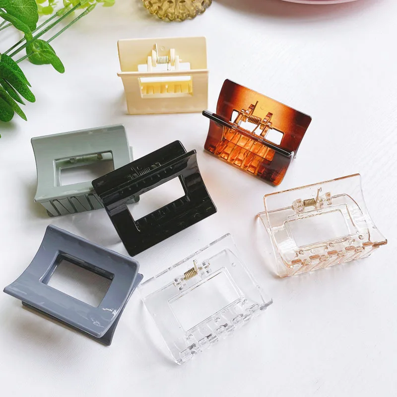 

2020 Transparent Square Hair Clips for Girls Accessories Women Cute Kids Claws Headbands Patchwork Bandeau Femme Pour Cheveux