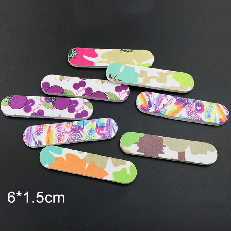 

50pcs Mini NailFile Double Side Nail Buffer 100/180 Sanding Angle Nail File Grit Tool Buffing Washable Random