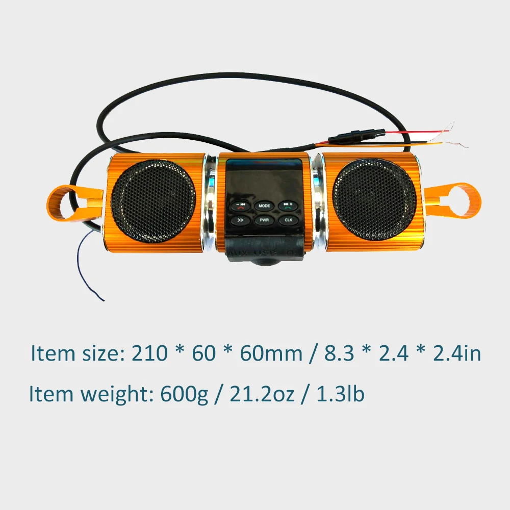 Водонепроницаемый мотоцикл аудио радио звуковая система стерео колонки BT MP3 FM полосатый/USB/AUX многофункциональный музыкальный плеер