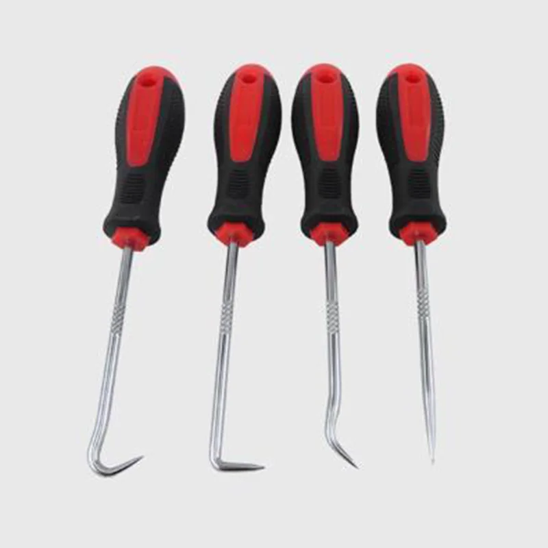 4Pcs Durable Car Hook& Pick Set Oil Seal O-Ring Seal Remover Craft Hand Tools 150mm Non-slip Embossed Arbor