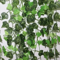 100pcs Leaf 1 piece 2.4M Home Decor Artificial Ivy Leaf Garland Plants Vine Fake Foliage Flowers Creeper Green Ivy Wreath 4