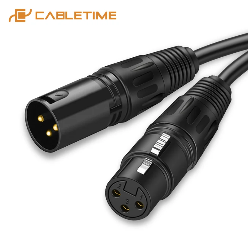 

CABLETIME XLR Cable Microphone Cannon Plug XLR Cable Guitar Cable Extension Mikrofon Cable for audio Mixer Amplifiers C117
