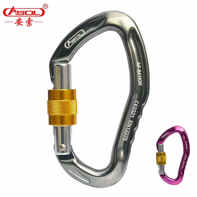 

AMSOIL Outdoor Ear-Shaped Special Shape Carabiner Hanger Climbing Rescue Rock Climbing Equipment Mountain Climbing Main Lock