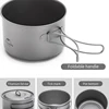 Naturehike Titanium Pot Pan Tableware Outdoor Portable Ultralight Camping  Cookware Camping Utensils 0.8-1.3L Pot 83-116g Pan ► Photo 2/6