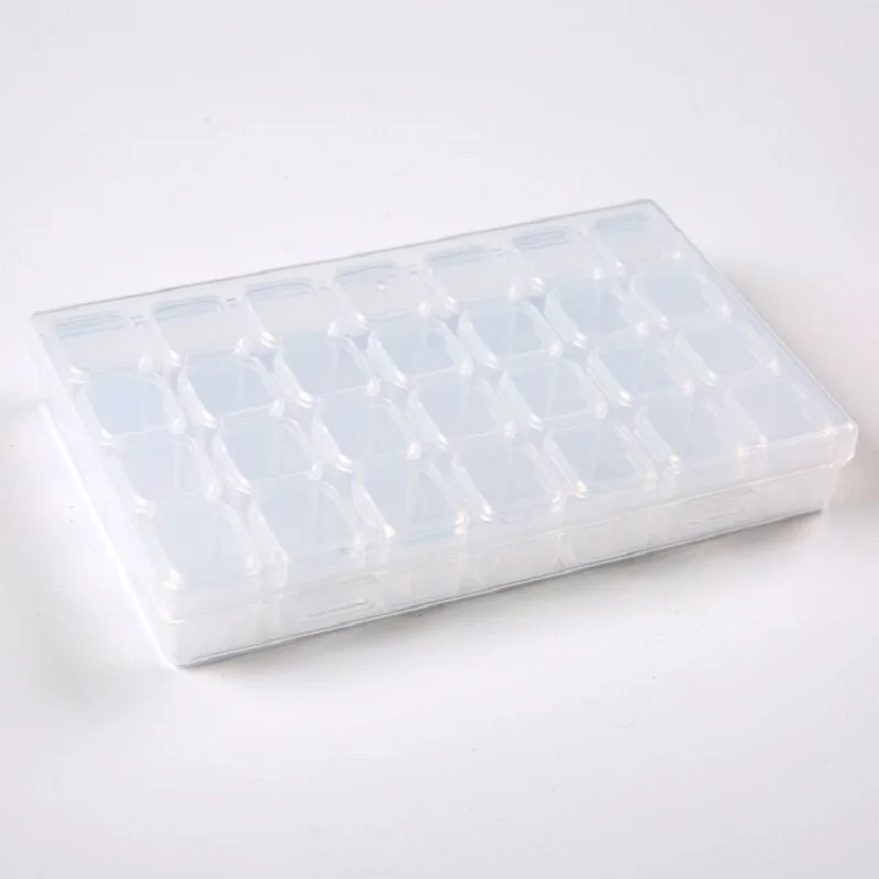 

28 ranuras ajustable de plÃ¡stico caja de almacenamiento caja para la JoyerÃ­a de diamantes bordado artesanÃ­a de pÃ­ldora de