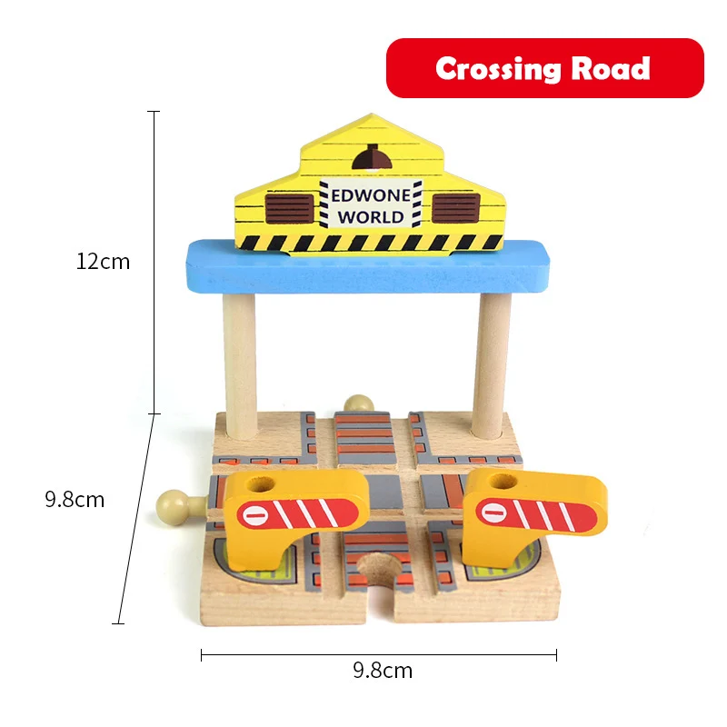 Wooden Track Railway Accessories Bridge Train Station Tunnel Cross Compatible All Brands Wood Track Educational Toys for Kids 30