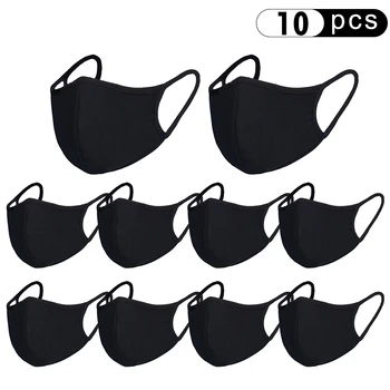 

10/20Pcs 3D Stereo Cotton Dust Mask Anti-dust Face Masks Unisex PM2.5 Washable Reusable Anti Haze Mouth Muffle Mask Black Mask