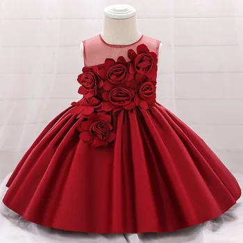 

New Backless Flower Girl Dresses 3D Flowers Tulle Little Girls Clothes for Wedding Vintage Communion Pageant Dresses
