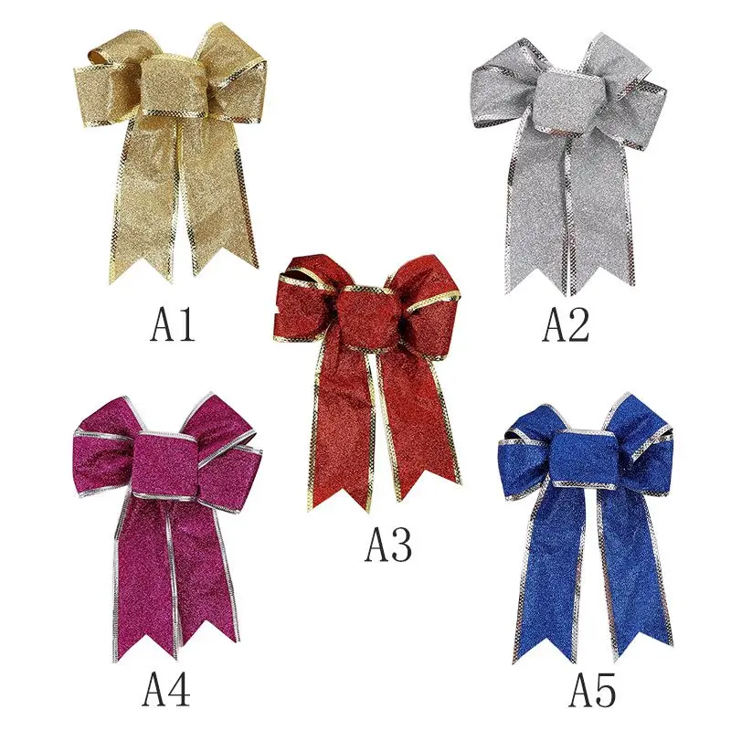 Christmas Decoartive Bows Christmas Tree Decorations Hanging Bowknot Pendant Drop Ornaments Wedding Xmas Party Supplies Navidad