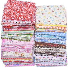 Tela de algodón con estampado Floral para costura, tejido acolchado para Patchwork, Material cuadrado hecho a mano, surtido de 7-50 Uds.