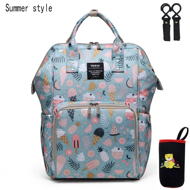 Summer style Модная мама Материнство сумка для переноски подгузников Водонепроницаемый сумка для подгузников; рюкзак для путешествий USB большой Ёмкость сумка-рюкзак для ухода за ребенком - Цвет: Summer style