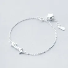 Классический браслет с надписью Lucky Star, настоящее 925 пробы, серебряные аксессуары для женщин, металлическая цепочка, хорошее ювелирное изделие, подарок