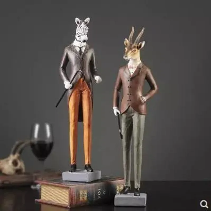 Creative country gentleman animal zebra and deer crafts home office desk decorations exquisite commemorative gifts | Дом и сад