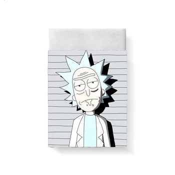

Rick And Morty Bed Sheet Bed Linen Poplin Cotton Posciel Coarse Calico Couple Single Euro Ropa De Cama Queen Kids Twin Bedding