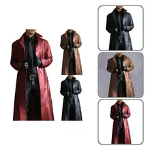 

Overcoat All Match Autumn Winter Turndown Collar Single-breasted Long Sleeve Jacket Men Overcoat for Biker