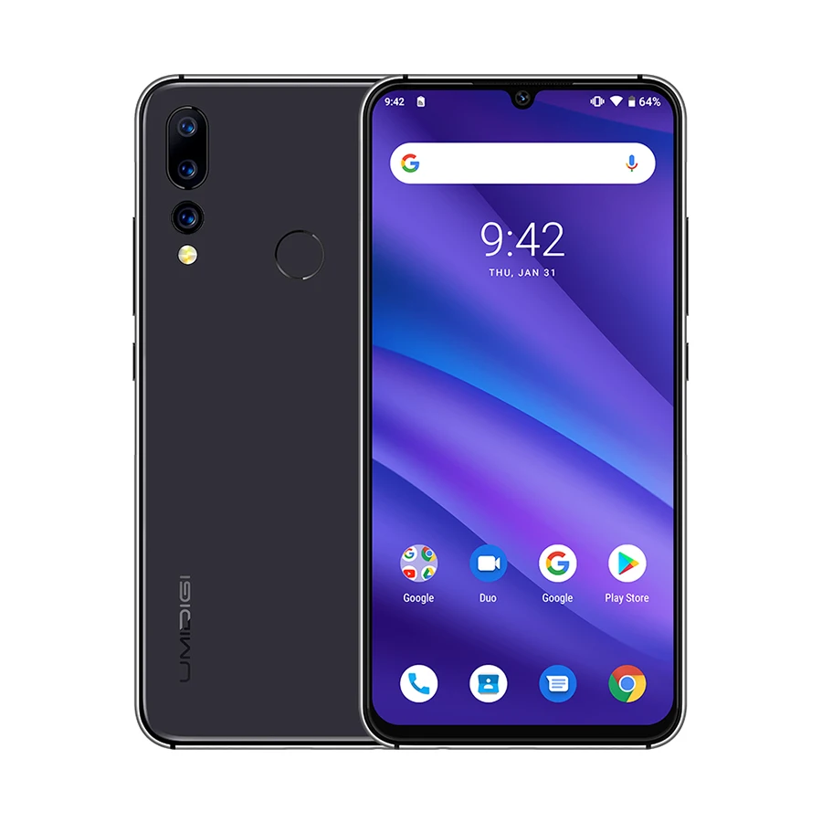 Global Version UMIDIGI A5 PRO Android 9.0 Octa Core 6.3'' FHD+ Waterdrop 16MP Triple Camera 4150mAh 4GB RAM 4G Mobile Phone - Цвет: Space Grey