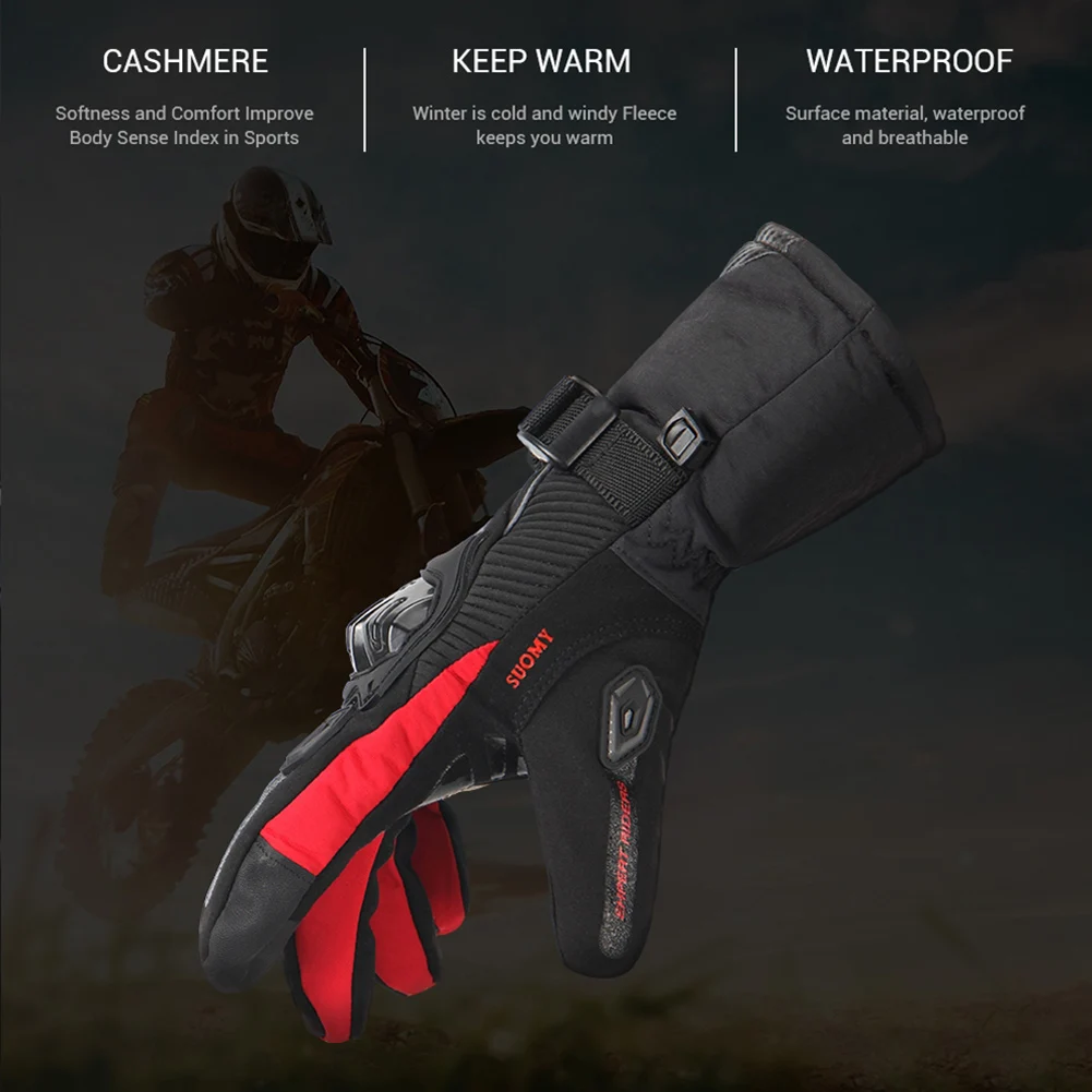 1 Pair Winter Warm Waterproof Touch Screen Motorcycle Riding Full FingerGloves Touch Screen Motorcycle Riding Full Finger Gloves