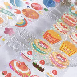 Autocollant de scrapbook, ruban adhésif Vasi masqué, étiquette scrapbook, processus de bricolage pour journal intime, ours Kawai, lettre brillante, ruban décoratif 