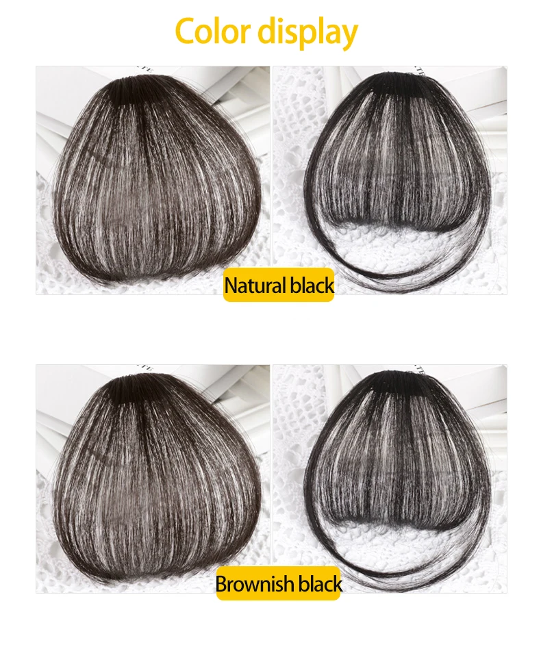 MUMUPI короткое спереди и длинное воздушный челка на заколках, короткая челка наращивание волос прямые синтетические волосы натуральный парик, заколки, заколки для волос