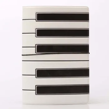 

60PCS / LOT Passport Cover Creative Passport Holder with Black and White Piano Keys PVC Creative Passport Clamp