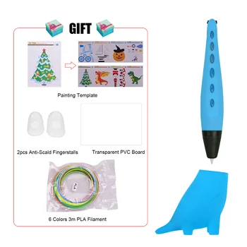 

Adorable Dinosaur Shaped Intelligent 3D Printer Pen Educational Mini Drawing Pens Support PLA/ABS Filament Modes with 2 Speeds