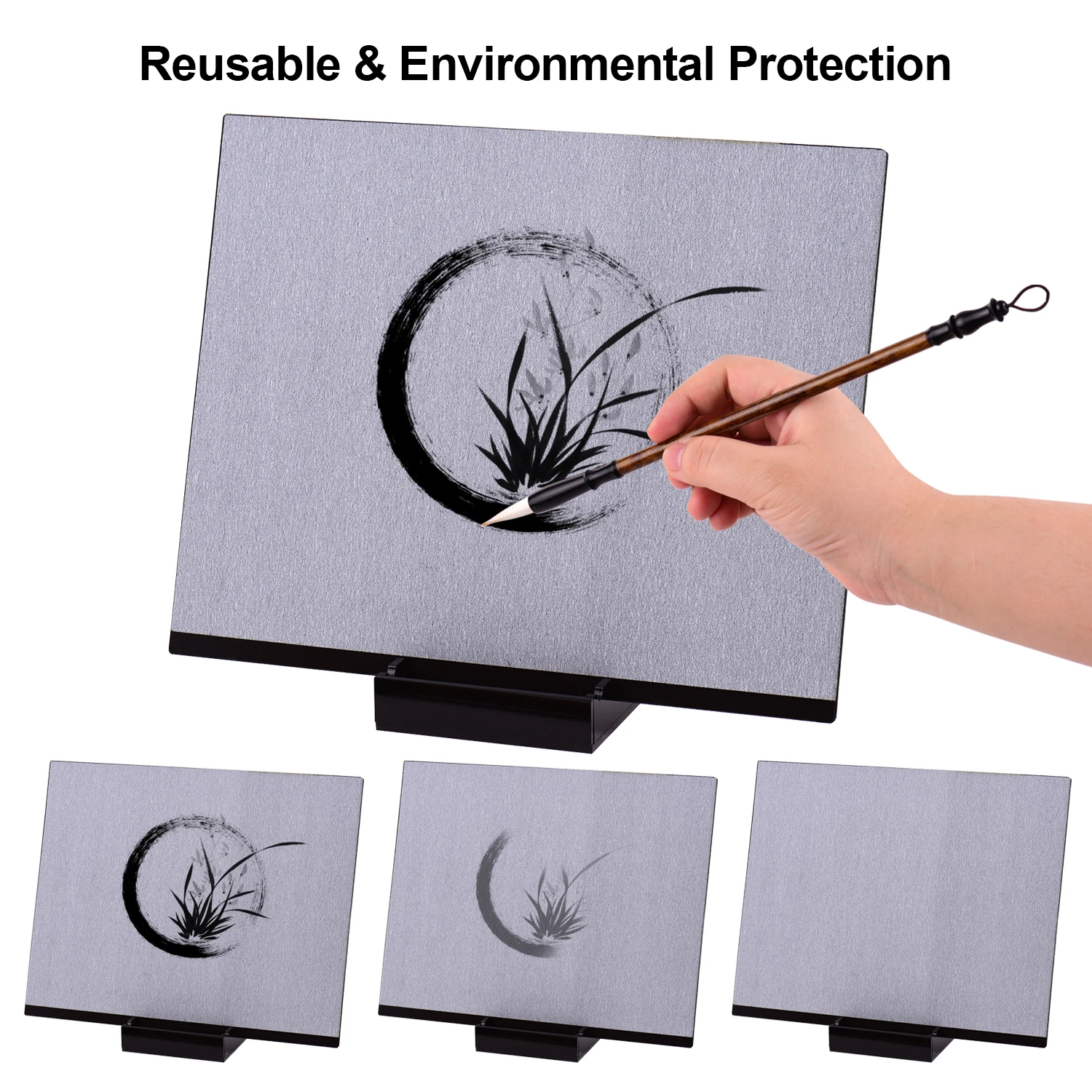 Tablero reutilizable de Buda para artista, pintura con pincel de agua y soporte, relajación de la presión, meditación, arte, relajación
