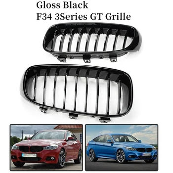 

Front Kidney Hood Grille Grill For-BMW F34 3 Series 328I 330I 335I 340I GT XDrive 2014-2019 Gloss Black